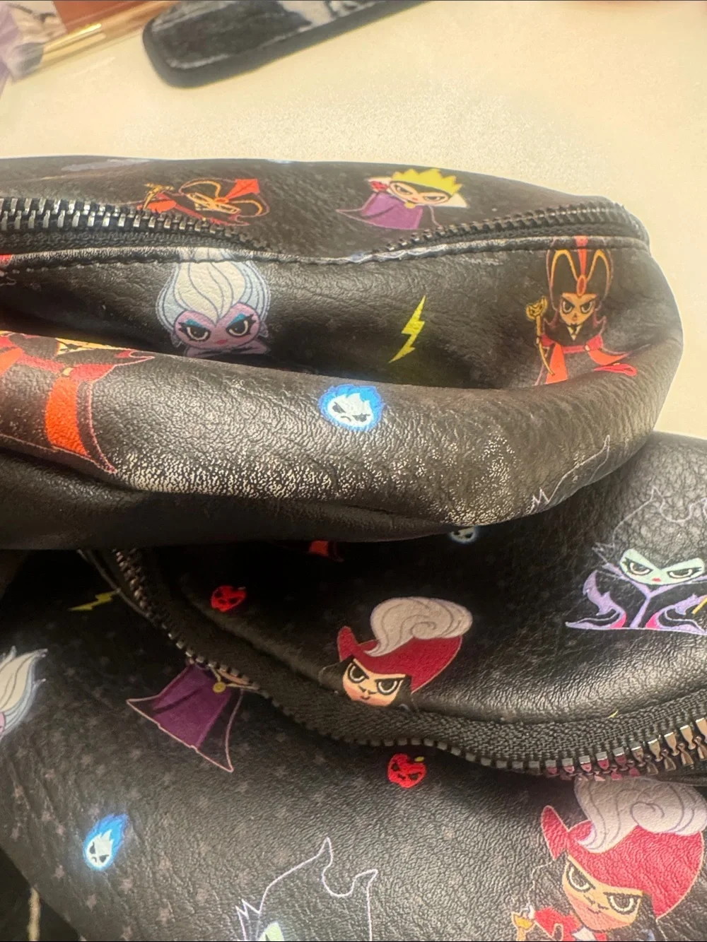 Disney Black Kids Crossbody Bag with Multicolor Villain Icons